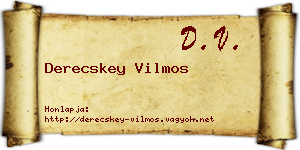 Derecskey Vilmos névjegykártya